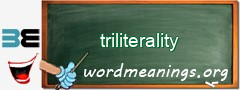 WordMeaning blackboard for triliterality